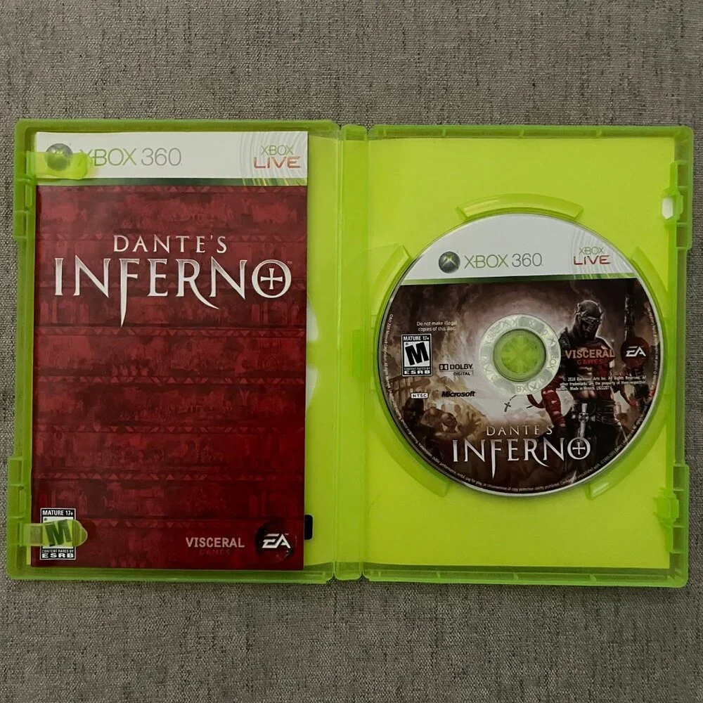 Dantes Inferno Microsoft Xbox 360 Live Very Good CIB